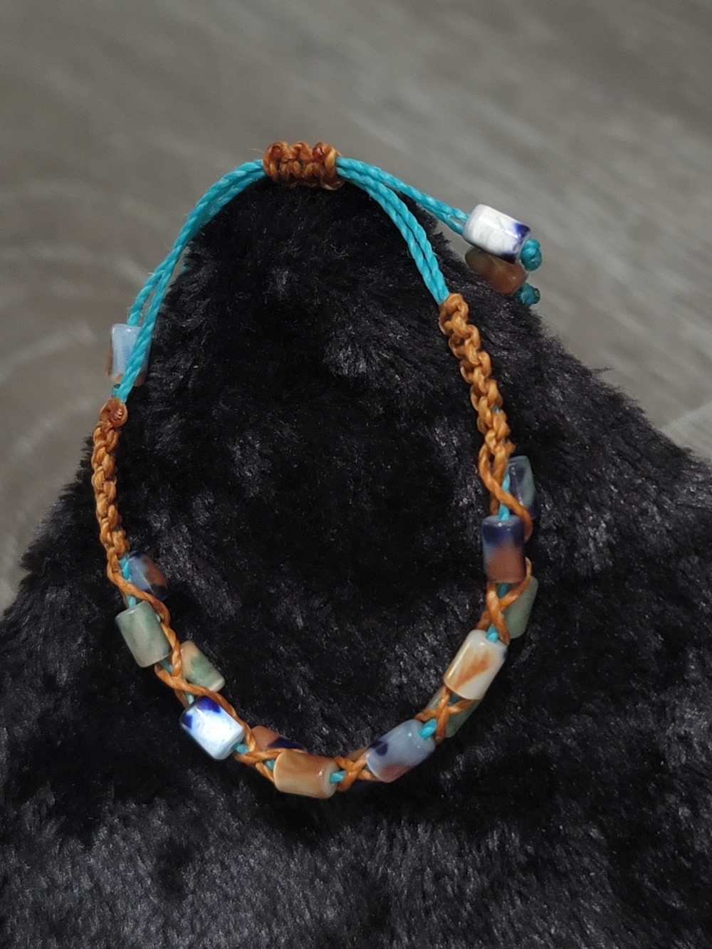 Handmade Turquoise & Brown Beaded Friendship Bracelet